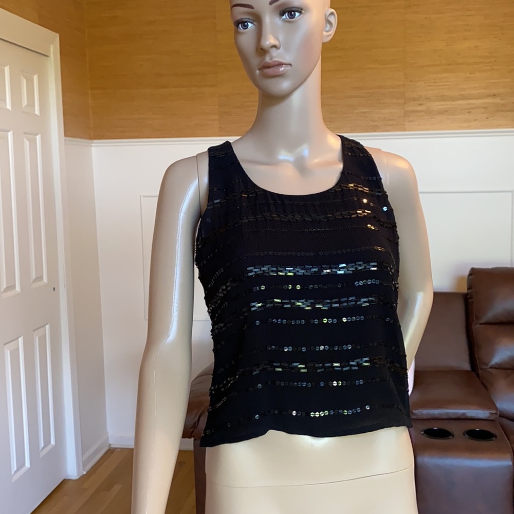 Black sequin top